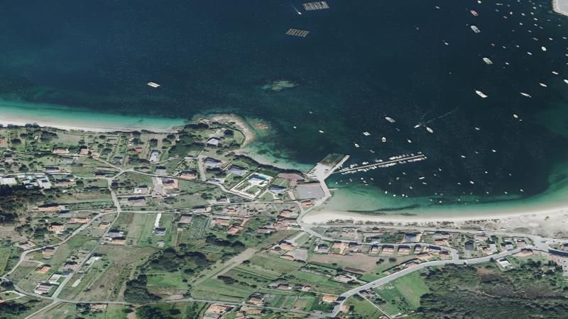 Vista aérea de A Testada, Cangas