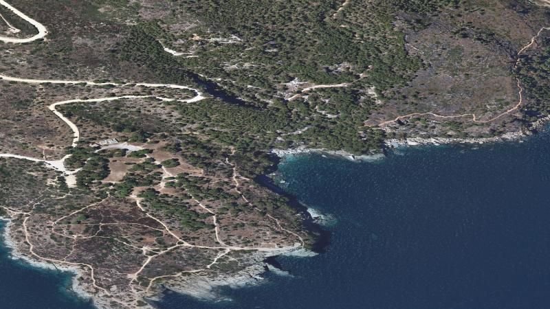 Vista aérea de Cala del Lledó, Roses