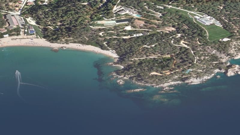 Vista aérea de Cala Rajols en Lloret de Mar, Gerona