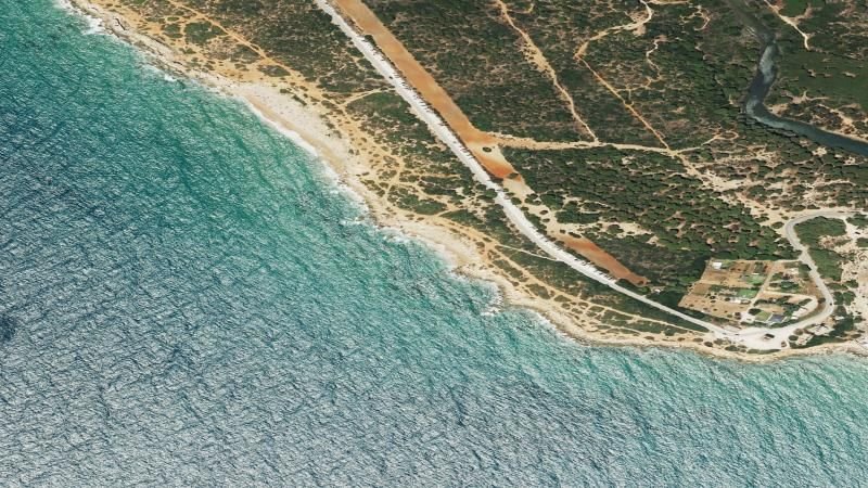 Vista aérea de Playa de Calas de Poniente en Conil de la Frontera, Cádiz