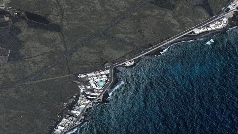Vista aérea de Caleta del Campo, Haría