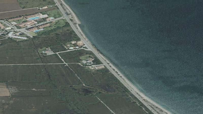 Vista aérea de Playa Ca'n Cuarassa en Pollença, Islas Baleares