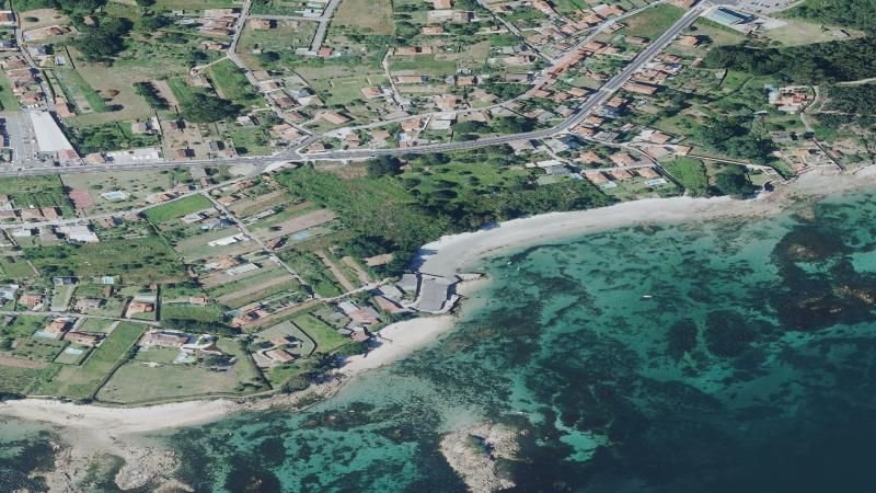 Vista aérea de Playa de Canabal en Cangas, Pontevedra