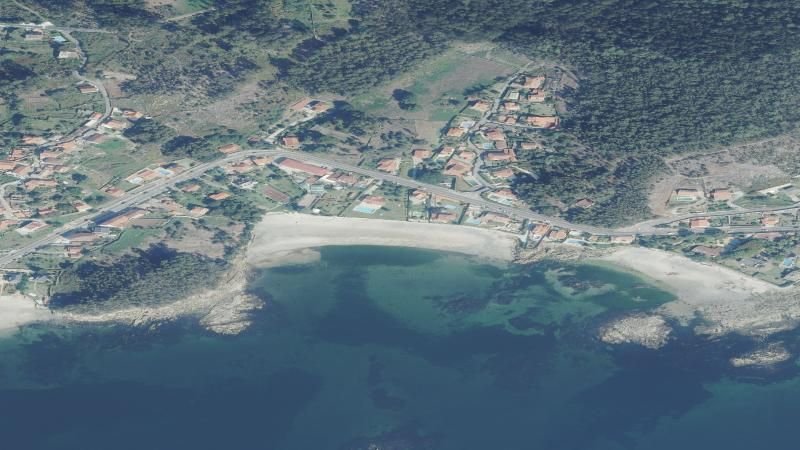 Vista aérea de Playa de Chancelas en Poio, Pontevedra