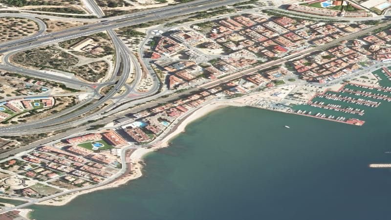 Vista aérea de Playa del Arquitecto en L'Ampolla, Tarragona