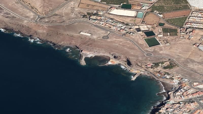 Vista aérea de Playa del Muelle en Gáldar, Las Palmas
