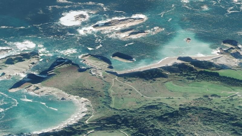 Vista aérea de Playa del Riego en Cudillero, Asturias