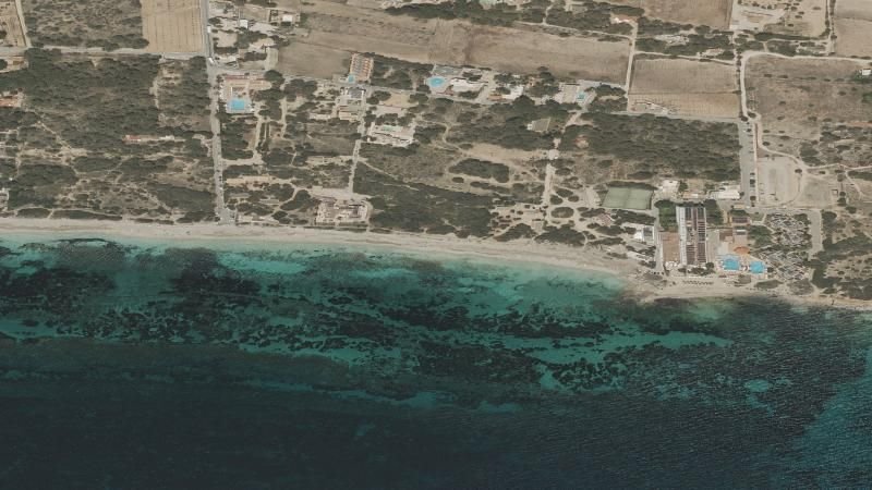 Vista aérea de Es Migjorn, Formentera