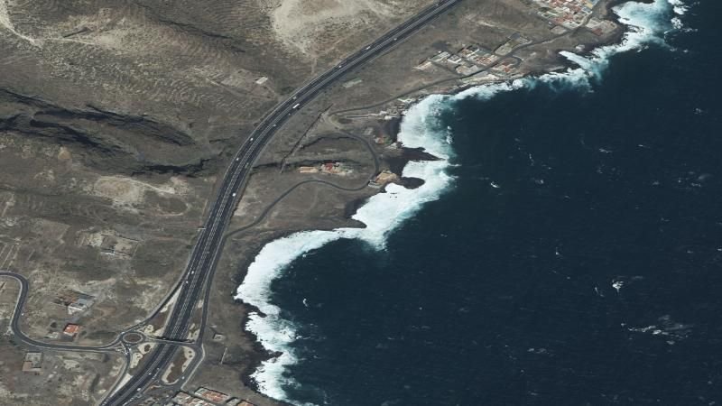 Vista aérea de Playa La Enramada en Güímar, Santa Cruz de Tenerife