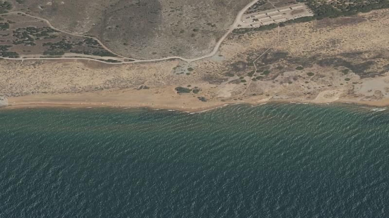 Vista aérea de Playa de Larga en Cartagena, Murcia