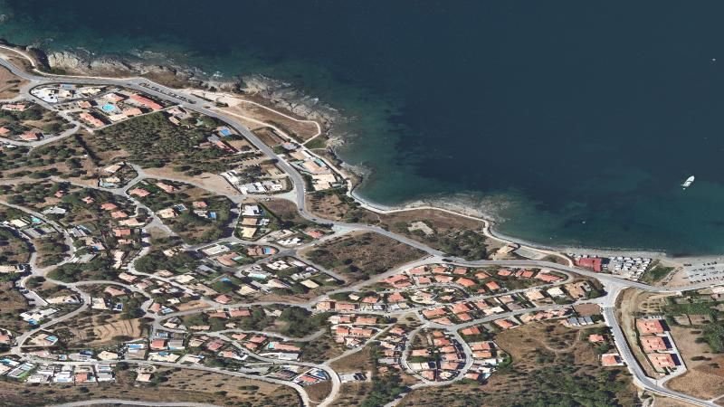 Vista aérea de L'Arola, El Port de la Selva