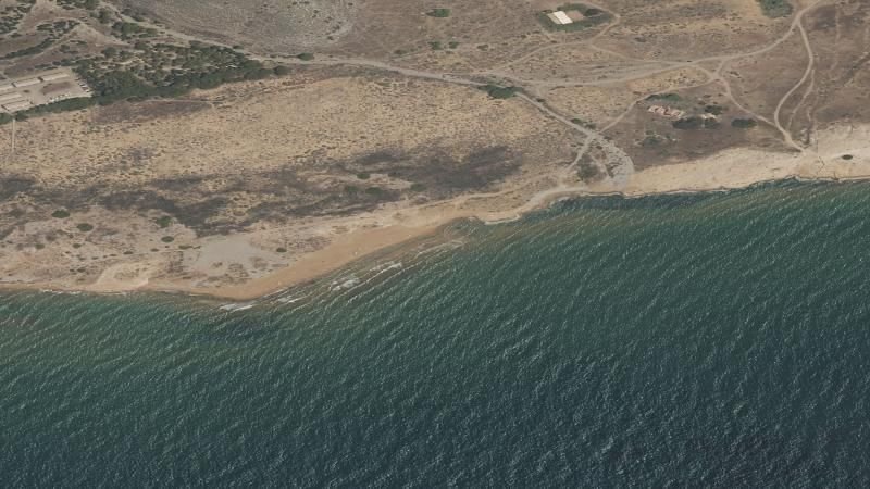 Vista aérea de Playa de las Cañas en Cartagena, Murcia