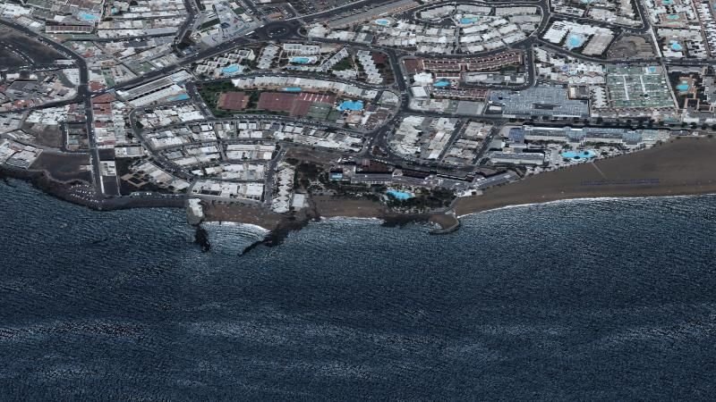 Vista aérea de Playa de los Fariones en Tías, Las Palmas