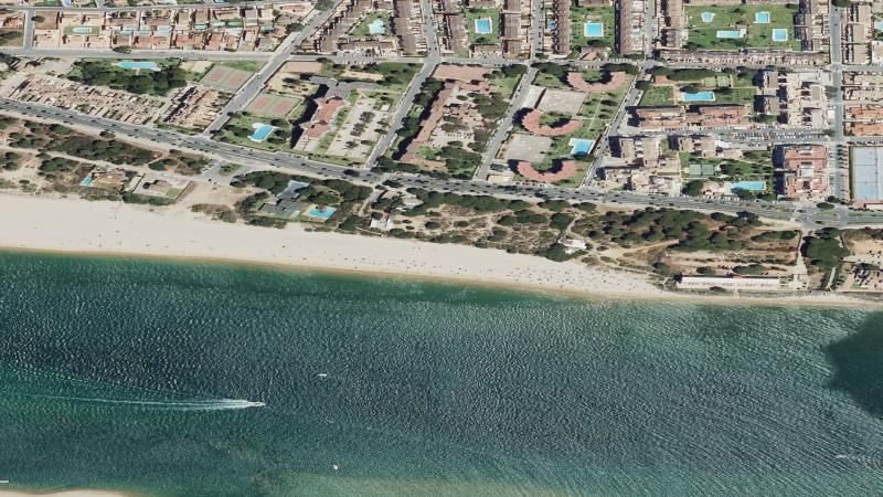 Vista aérea de Playa de Nuevo Portil en Cartaya, Huelva
