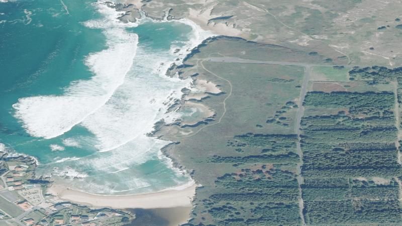 Vista aérea de Playa O Rego en Valdoviño, A Coruña