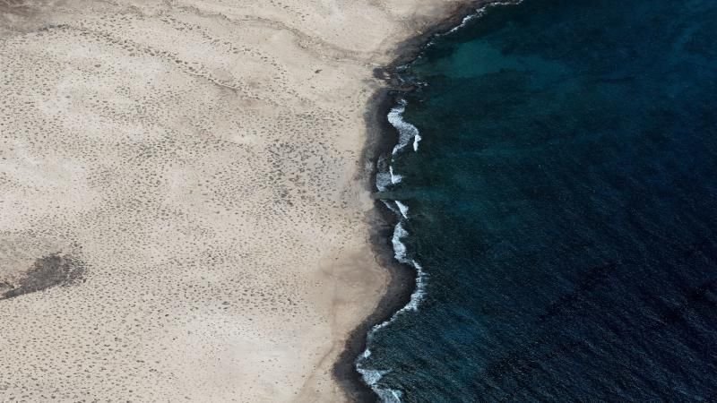 Vista aérea de Playa de los Conejos, Teguise
