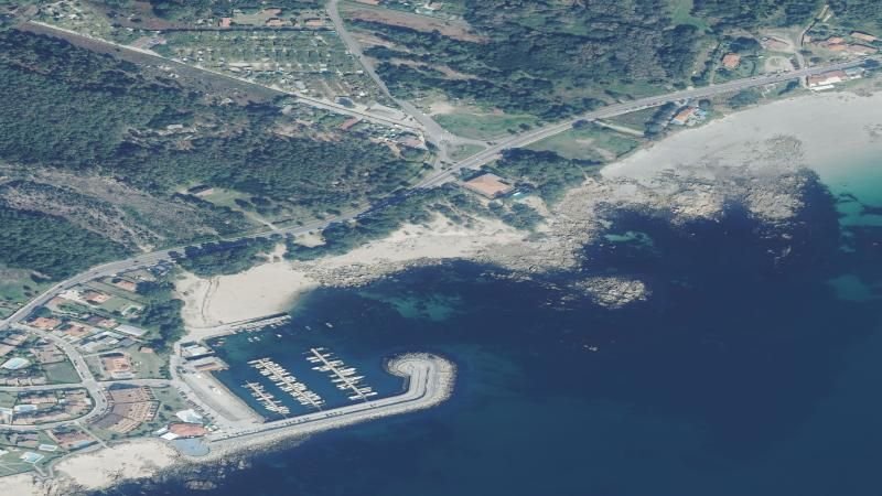Vista aérea de Playa de Portiño en O Grove, Pontevedra