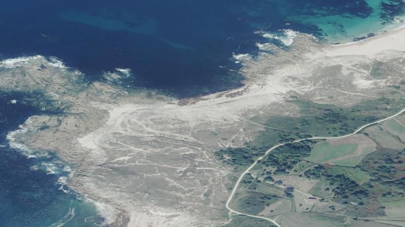 Vista aérea de Serans, Porto do Son