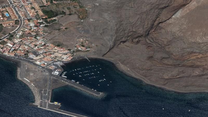 Vista aérea de Vueltas, Valle Gran Rey