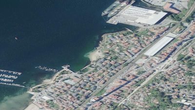 Vista aérea de A Meda, Redondela