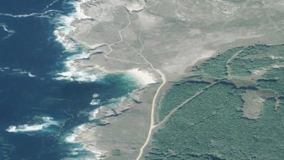 Vista aérea de Arnado, Laxe