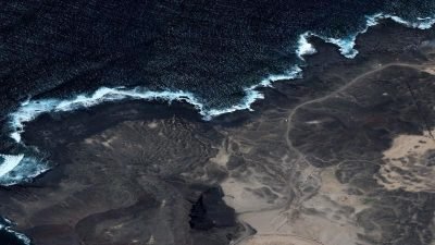 Vista aérea de Barranco del Burro, Tinajo