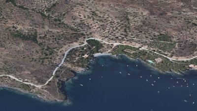 Vista aérea de Cala Calitjàs, Roses