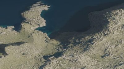 Vista aérea de Cala Codolar, Escorca