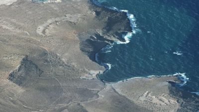 Vista aérea de Cala del Bergantín, Níjar