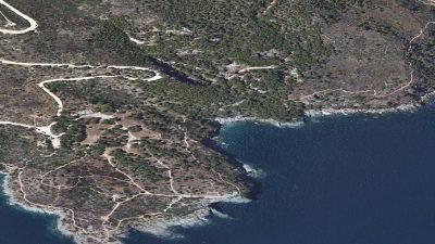 Vista aérea de Cala del Lledó, Roses