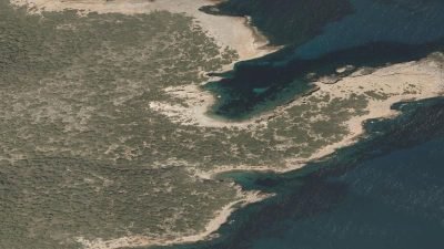 Vista aérea de Cala d'Es Jonc, Sant Joan de Labritja