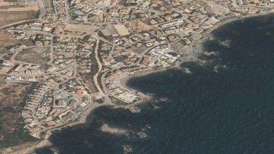Vista aérea de Cala Flores, Cartagena