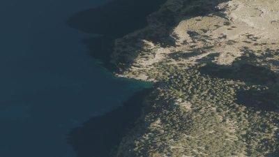 Vista aérea de Cala Fotuda, Escorca