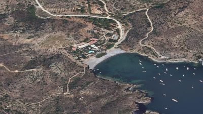 Vista aérea de Cala Jóncols, Roses