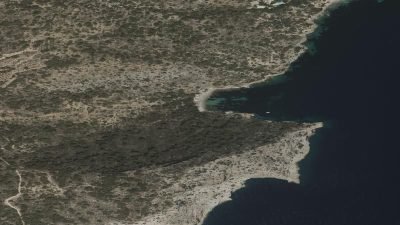 Vista aérea de Cala Llentrisca, Sant Josep de sa Talaia