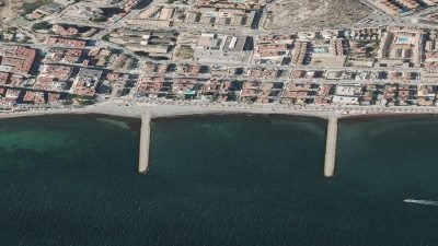 Vista aérea de Calas I-II-III Santiago Bernabeu, Santa Pola