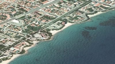 Vista aérea de Calas Misteri y Santa Fe, Mont-roig del Camp