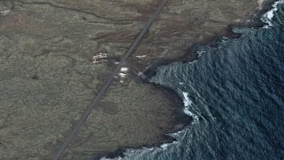 Vista aérea de Caleta de las Escamas, Haría