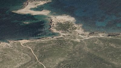 Vista aérea de Caló d'En Calders, Sant Joan de Labritja