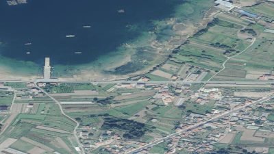 Vista aérea de Catro Cordas, Vilanova de Arousa