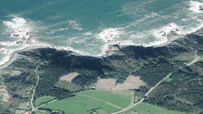 Vista aérea de El Focarón, Muros de Nalón