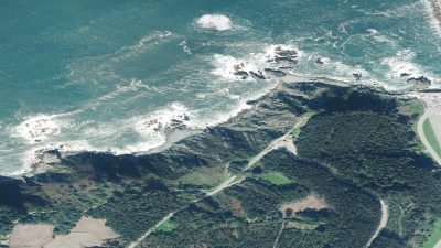 Vista aérea de El Garruncho, Muros de Nalón