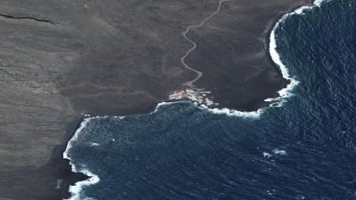 Vista aérea de El Río, Fuencaliente de la Palma