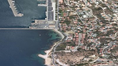 Vista aérea de Els Palangrers, Roses
