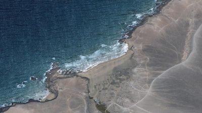 Vista aérea de Janubio, Puerto del Rosario