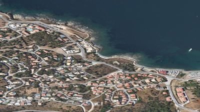 Vista aérea de L'Arola, El Port de la Selva