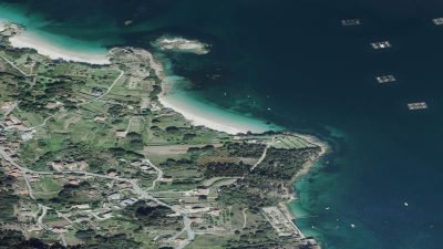 Vista aérea de Pinténs, Cangas