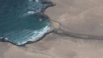 Vista aérea de Playa de Esquinzo, La Oliva