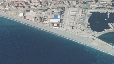 Vista aérea de Playa de Poniente, Adra