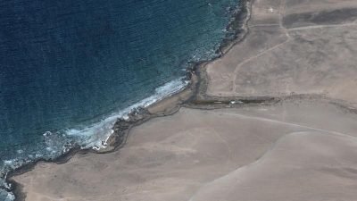 Vista aérea de Playa del Tebeto, La Oliva